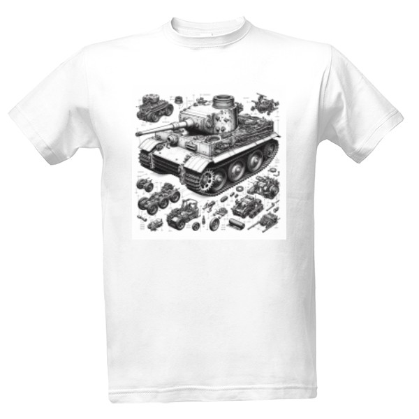 Tričko s potiskem Tank parts