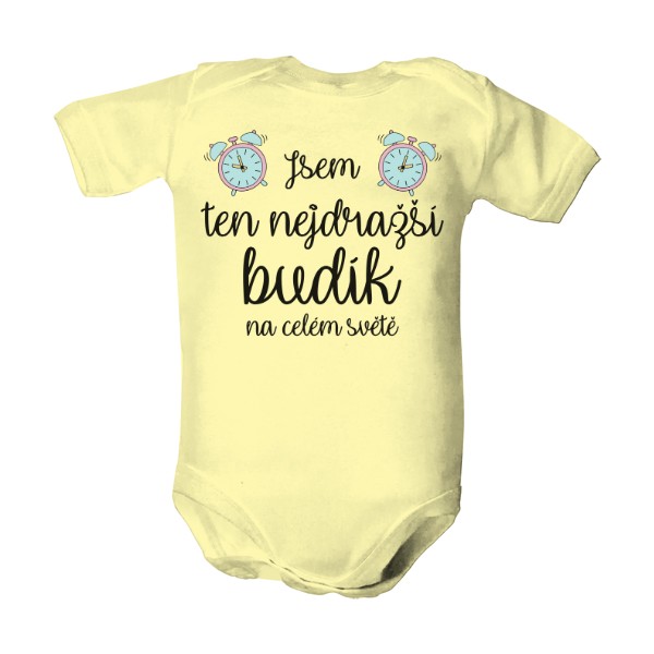 Dětské body  s potiskem Nejdražší budík na celém světě