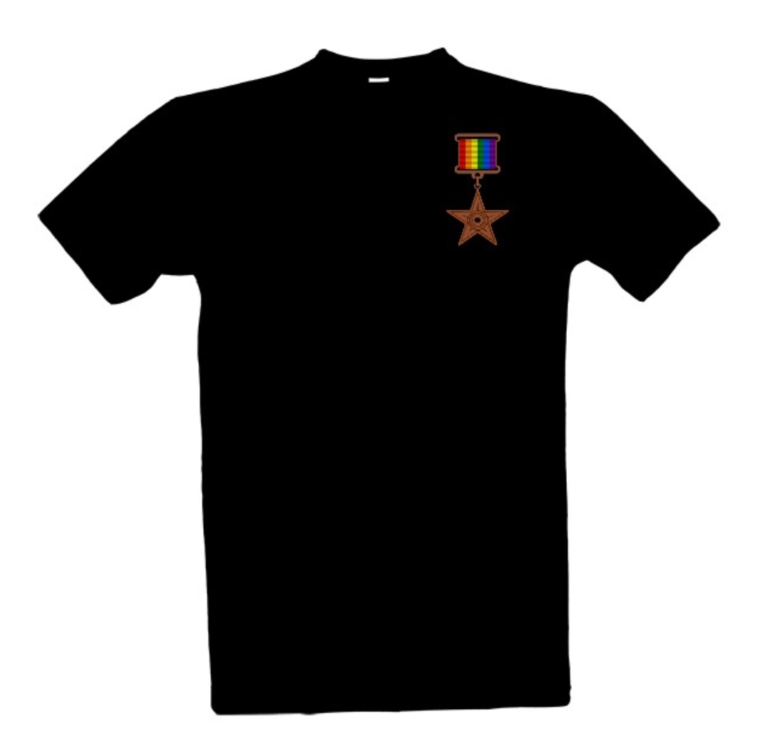 Tričko s potiskem Pánské černé tričko LGBT odznak 