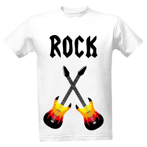 Tričko s potiskem Rock+kytara