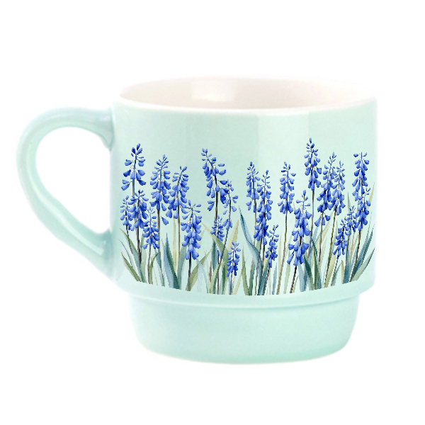 Stohovatelný porcelánový hrnek s potiskem Modřenec 