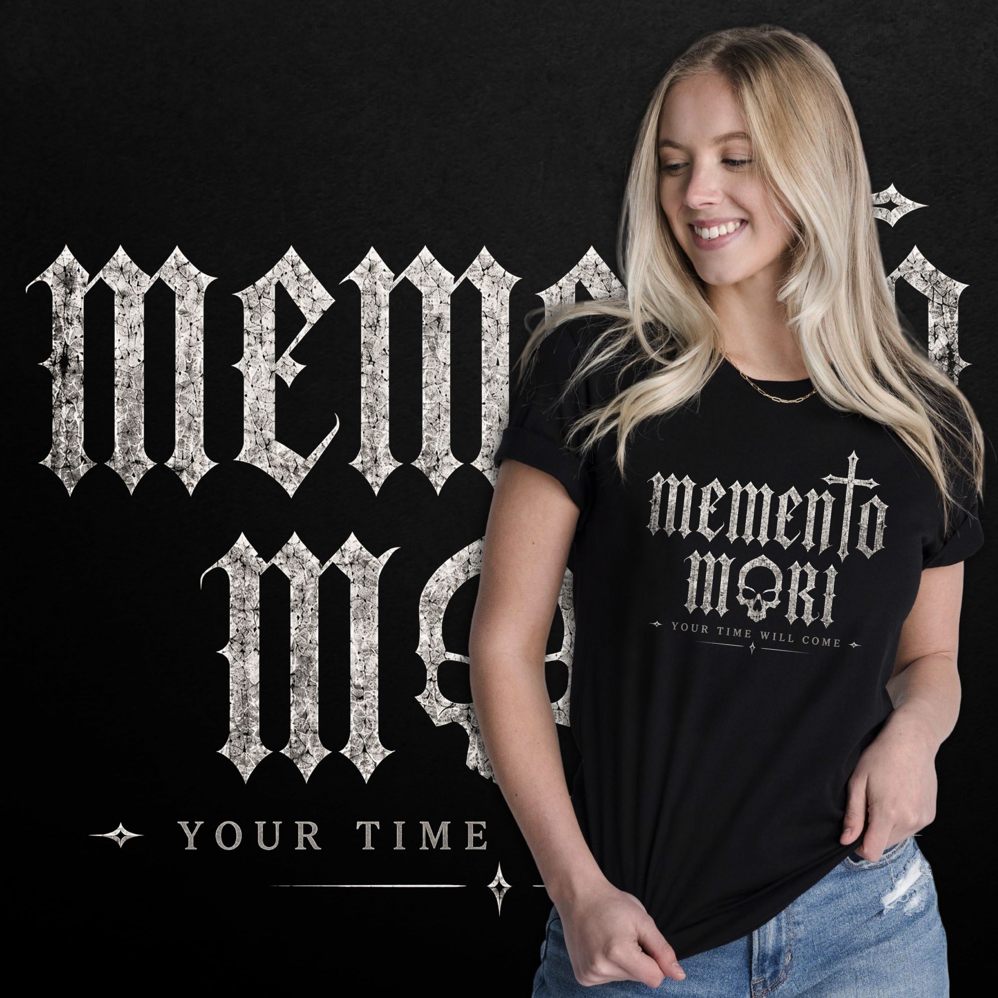 Tričko s potiskem Memento Mori-Your Time Will Come - dámské