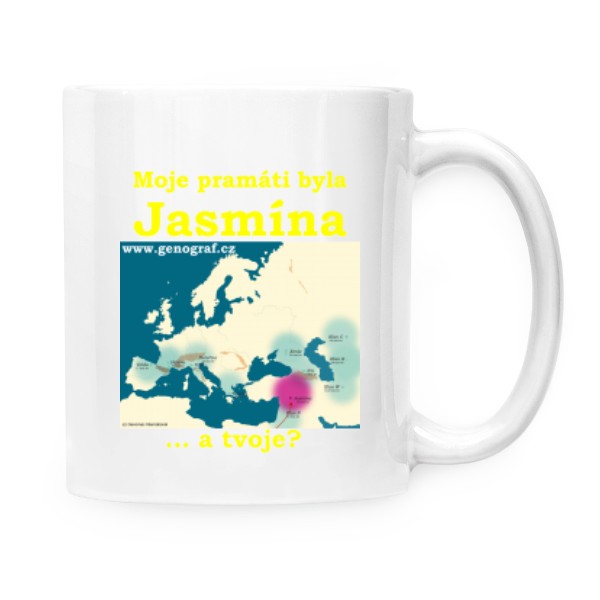 Hrnek malý bílý s potiskem Hrnek Jasmína