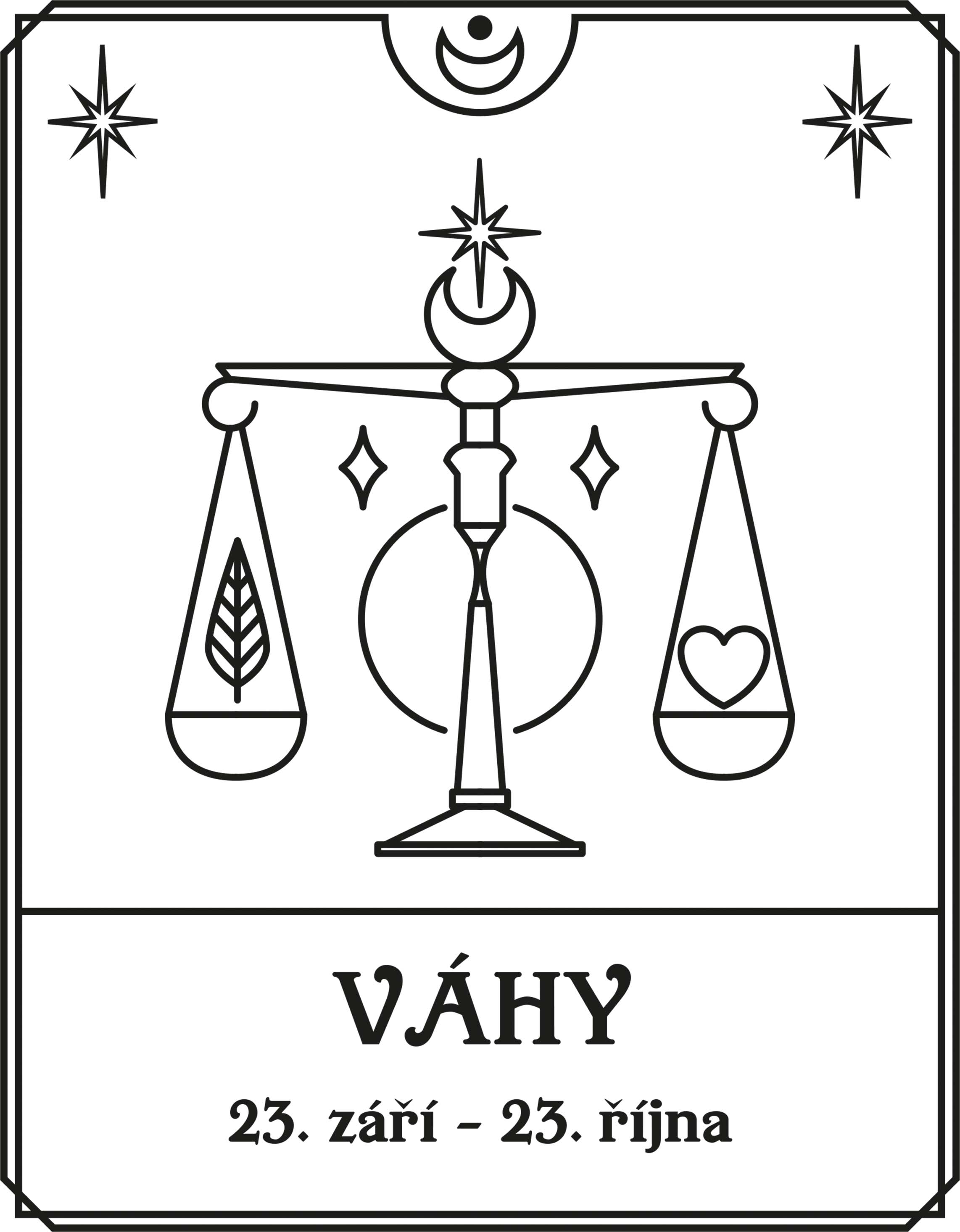 Hrnek malý bílý s potiskem Zvěrokruh váhy