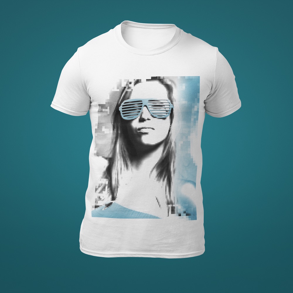 Tričko s potiskem Blondýna Sluneční brýle