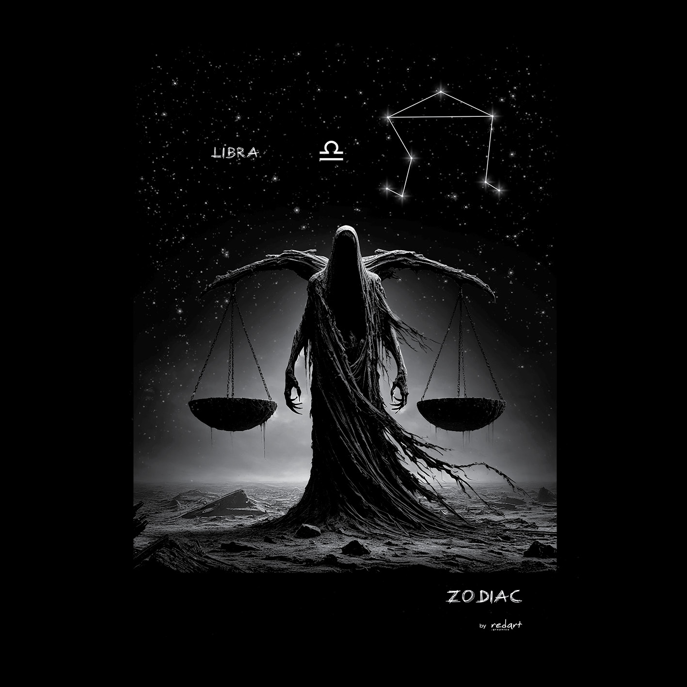 Tričko s potiskem Redart - Zodiac - Libra