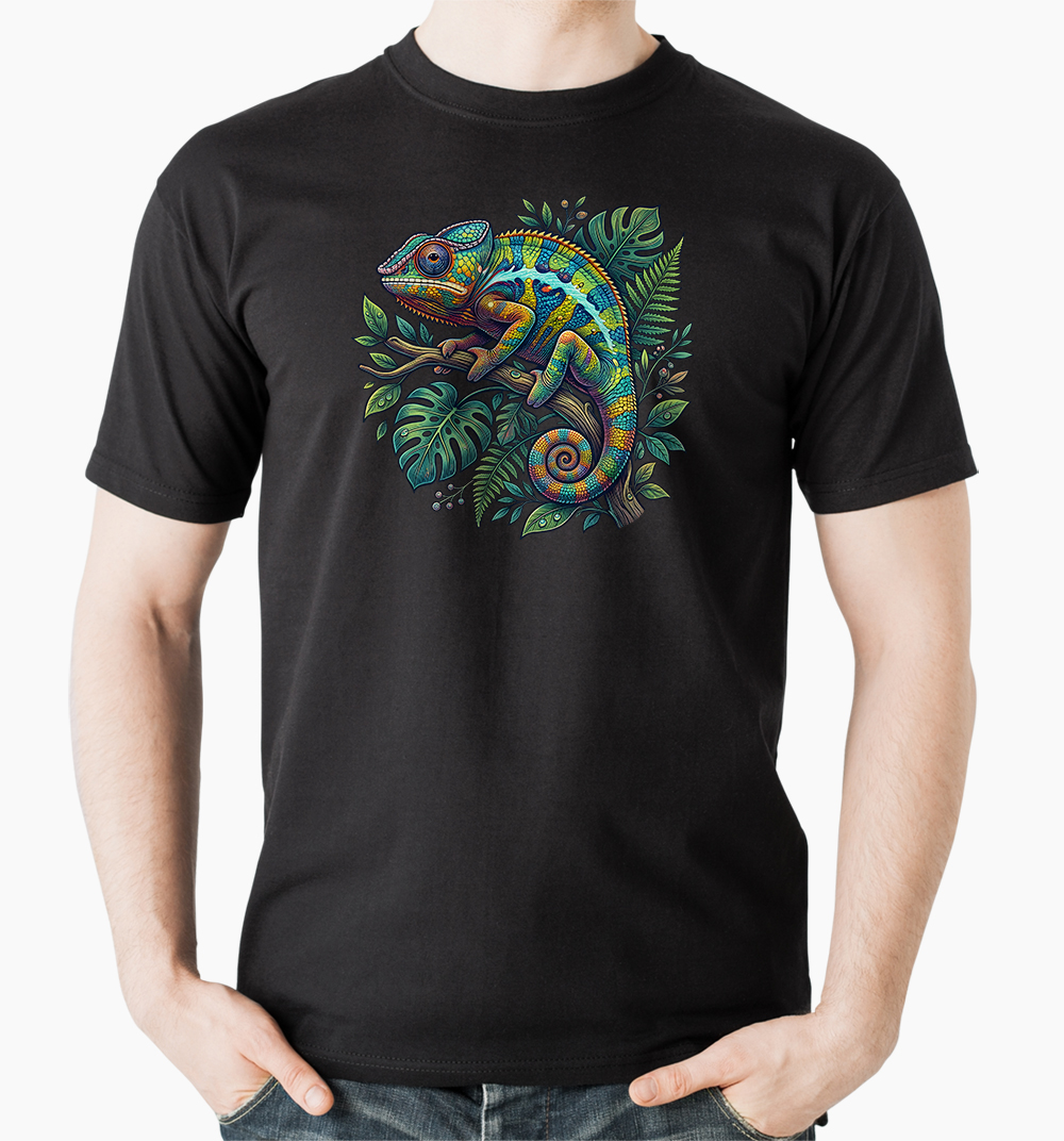 Tričko s potiskem chameleon