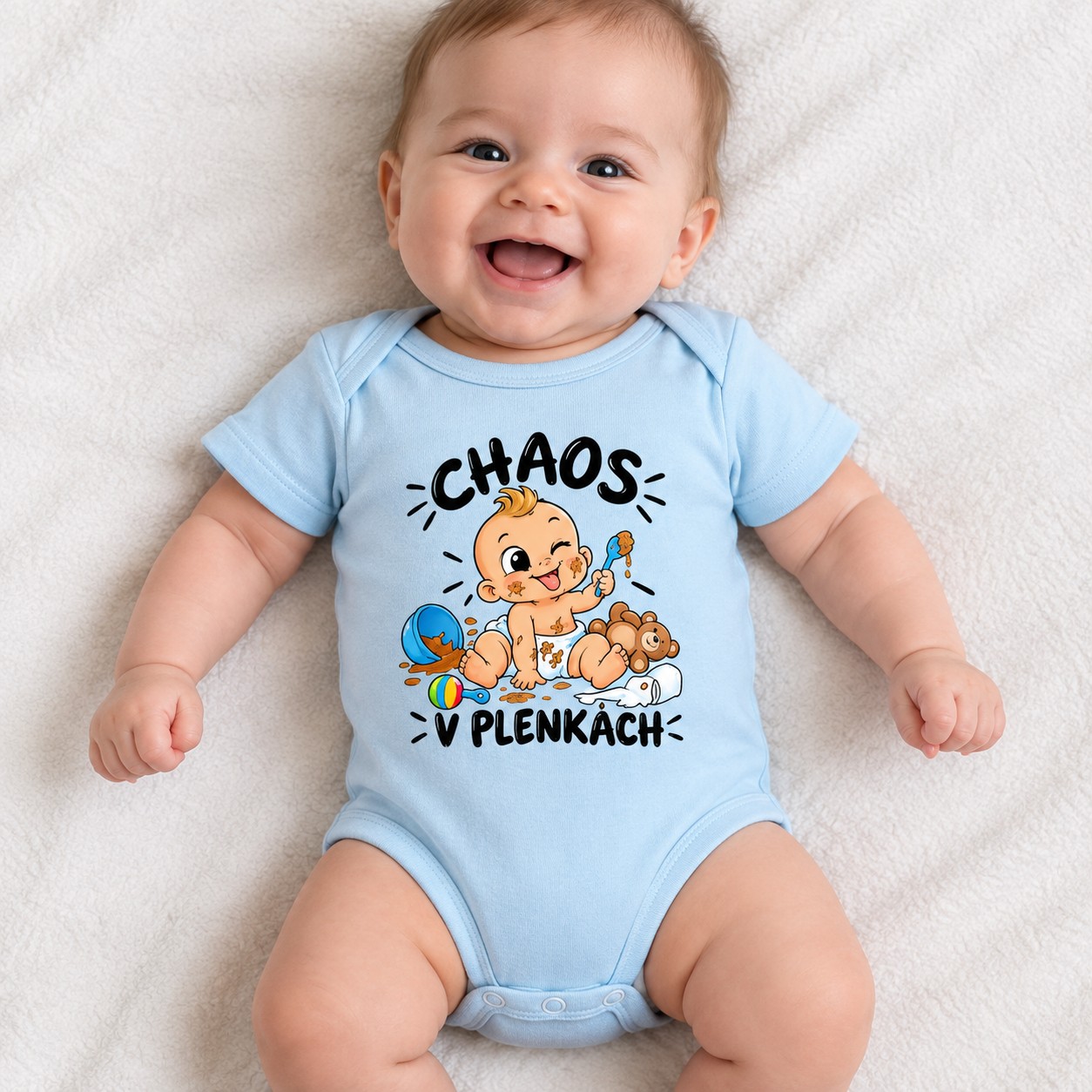 Dětské body Roly Honey s potiskem Chaos v plenkách