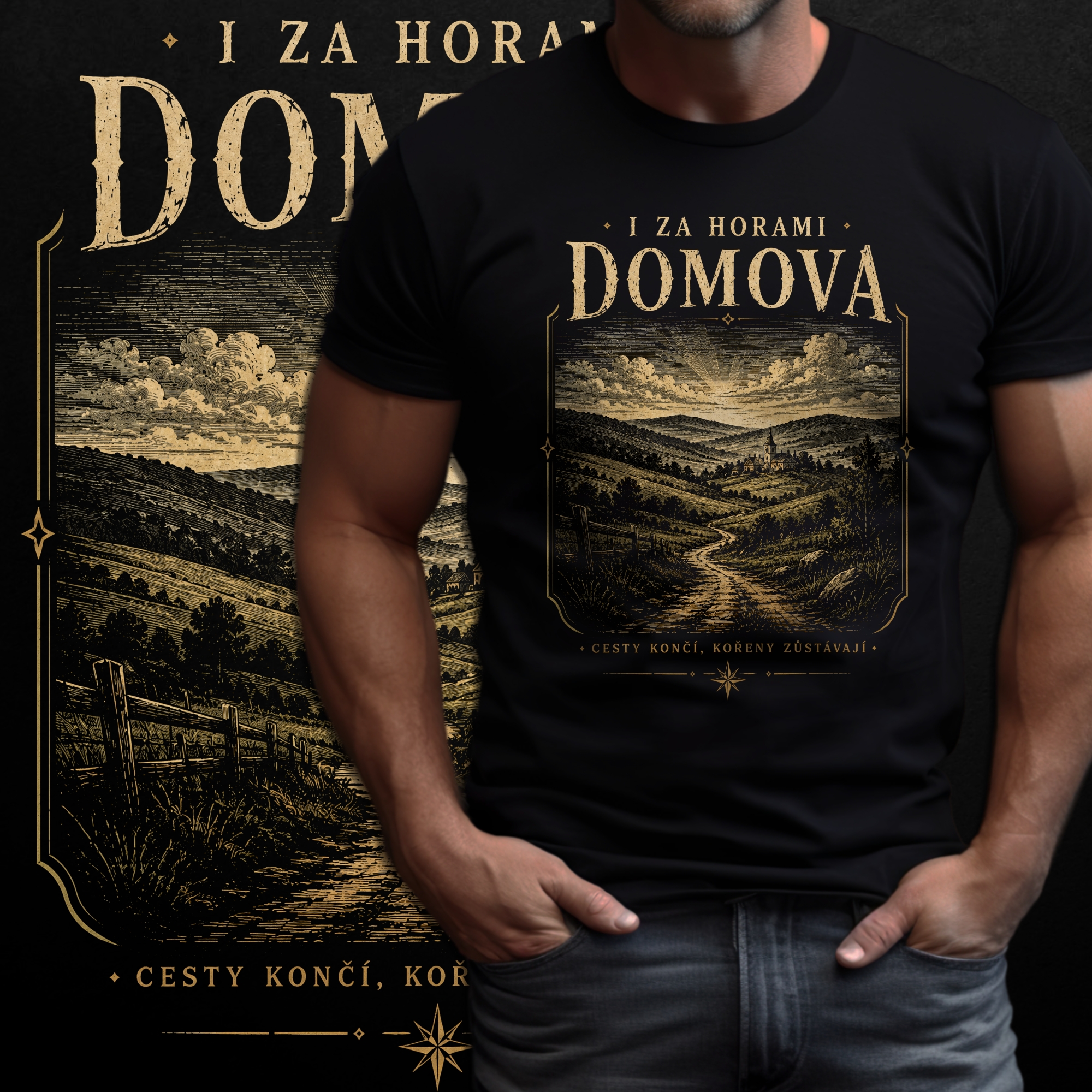Tričko s potiskem I za horami domova - pánská verze