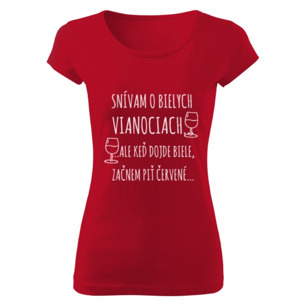 Tričko s potiskem Biele Vianoce