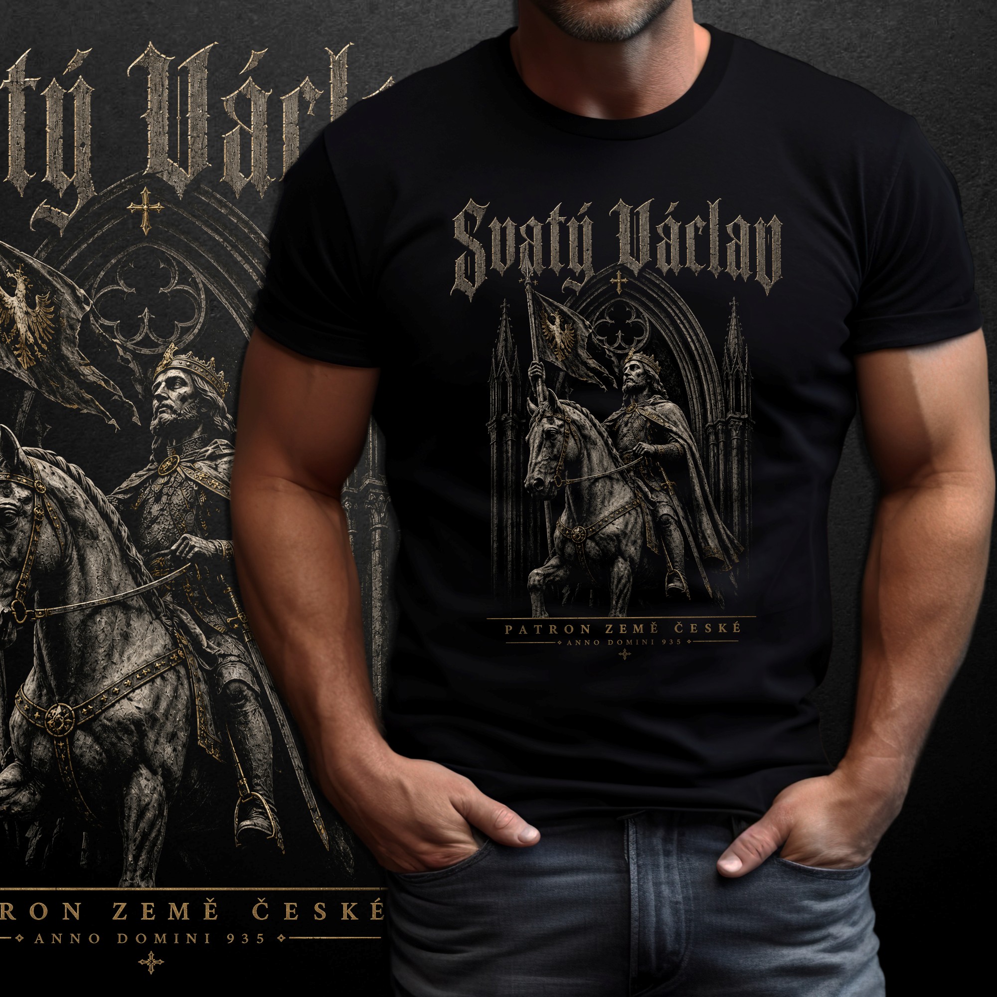 Tričko s potiskem Svatý Václav - Patron země české