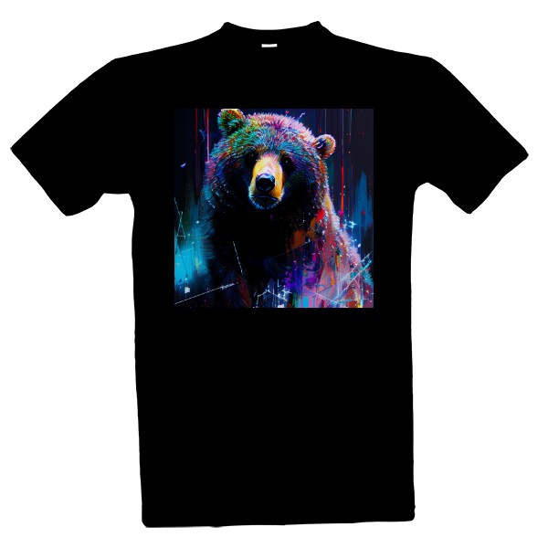 Tričko s potiskem Abstraktní portrét medvěda