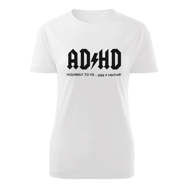 Tričko s potiskem ADHD Highway to hey a squirell pánské