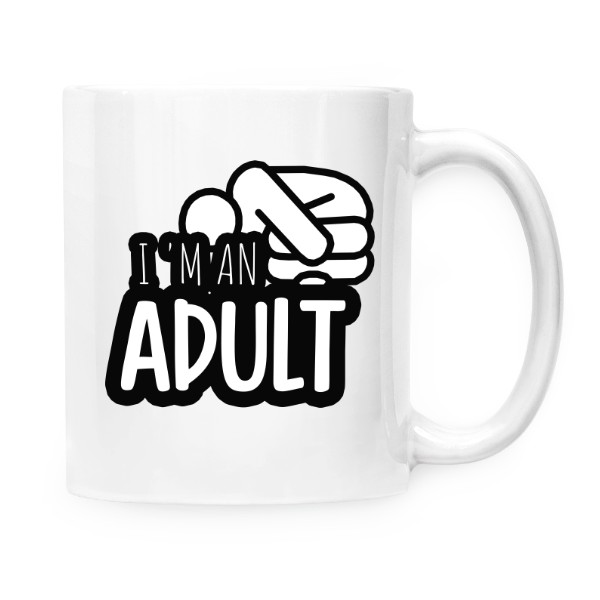 Hrnek malý bílý s potiskem Adult