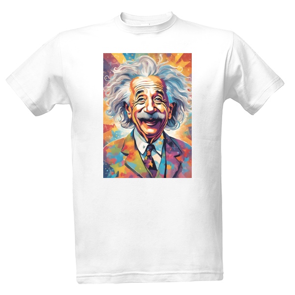 Tričko s potiskem Albert Einstein karikatura