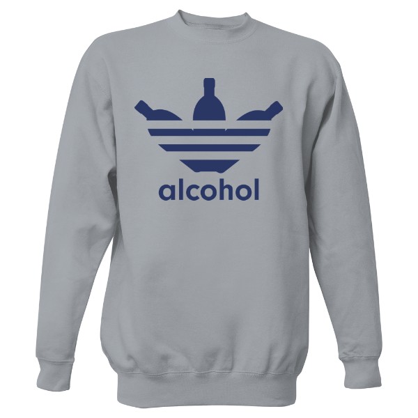Mikina bez kapuce Unisex s potiskem Alcohol
