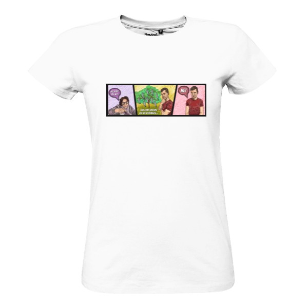 Ale ryby jíš, ne? Komiks, černý. Dámské tričko Bio neutral