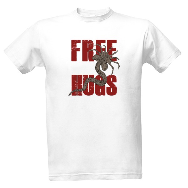 Tričko s potiskem Alien - free hugs