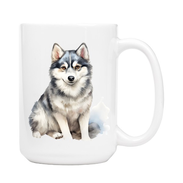 Hrnek velký bílý s potiskem Aljašský klee kai