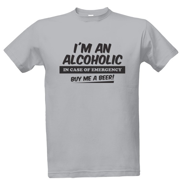 Tričko s potiskem Alkoholik - černý text