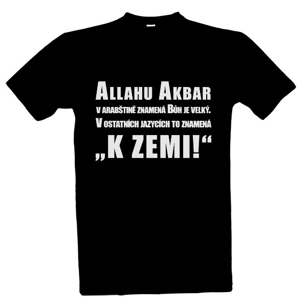 Tričko s potlačou allahu akbar