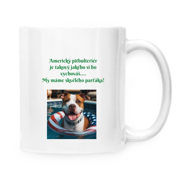 Cup white s potiskem American Pit Bull Terrier