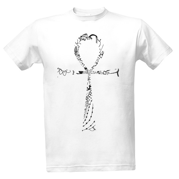 Tričko s potiskem Anch - černobílý