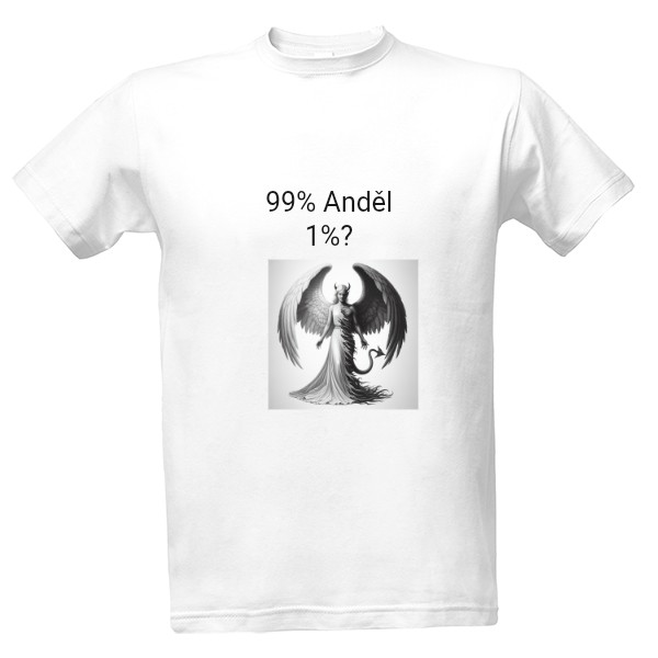 Tričko s potiskem Anděl s ďáblem v těle 