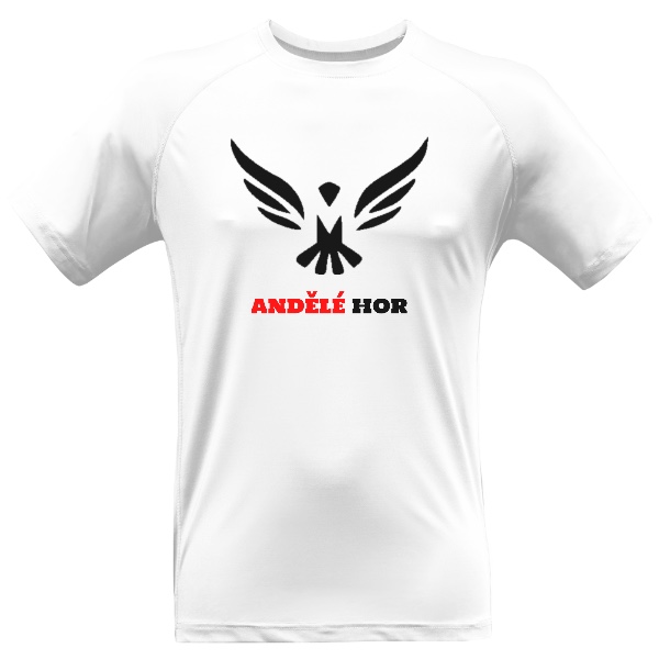 Pánské funkční tričko Premium s potiskem Andělé hor bílé