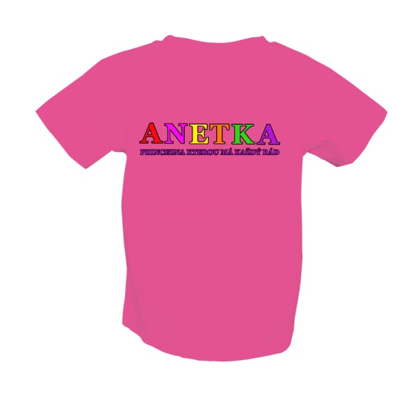 Tričko s potiskem Anetka - princezna