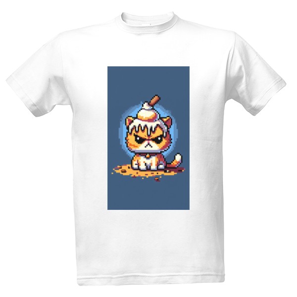 Angry kitty with ice cream on its head 19