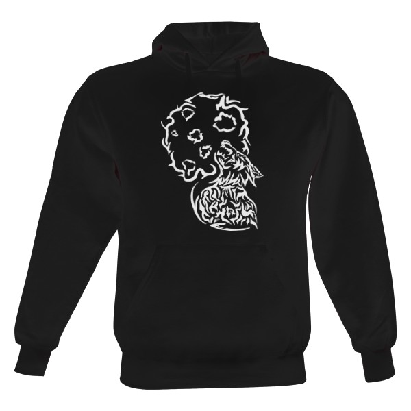 Men's hoodie s potiskem angry wolf