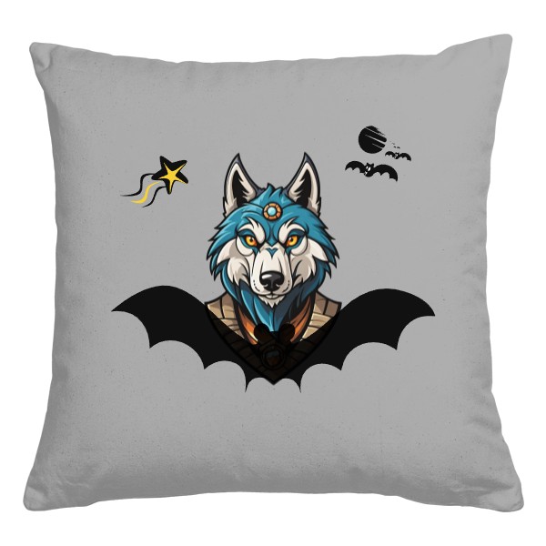 Polštář bavlněný  s potiskem Anime bat vlk