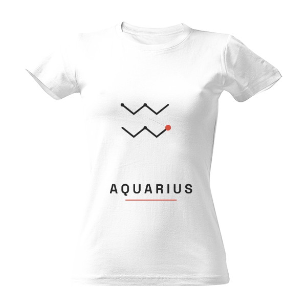 Tričko s potlačou Aquarius – znamenie zverokruhu po anglicky (dámske)