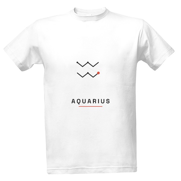 Tričko s potlačou Aquarius – znamenie zverokruhu po anglicky (pánske)