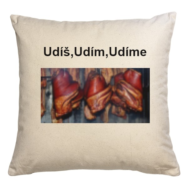 Polštář bavlněný  s potiskem uzení