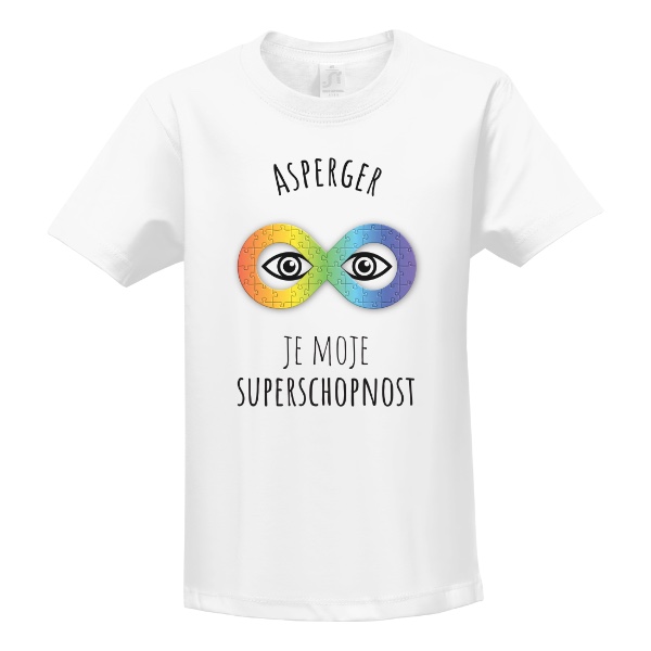 Tričko s potlačou Asperger je moja superschopnosť CZ