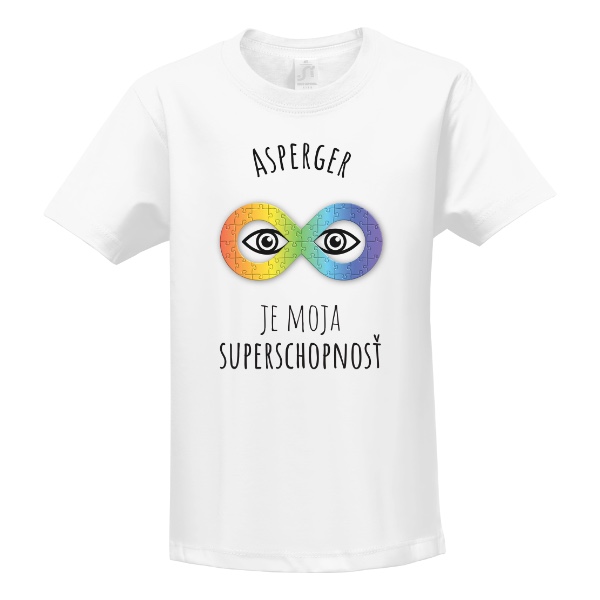 Tričko s potiskem Asperger je moje superschopnost SK