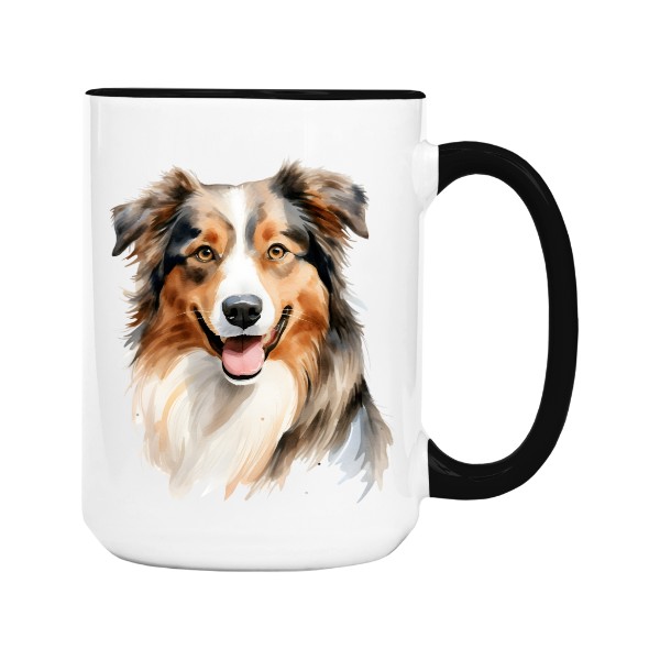 Hrnek velký barevný s potiskem Australský ovčák 2
