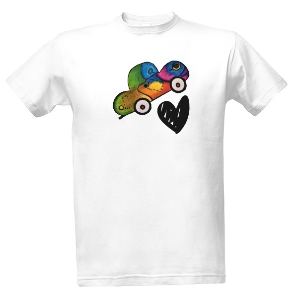 Tričko s potiskem Auto je má srdcová záležitost