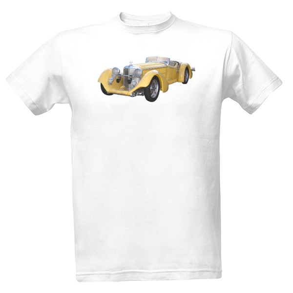 Tričko s potiskem Auto moto-Retro žluté kabrio 
