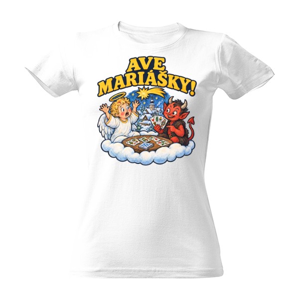 T-shirt Ave Mariášky! – Czech Christmas Card Game Pun