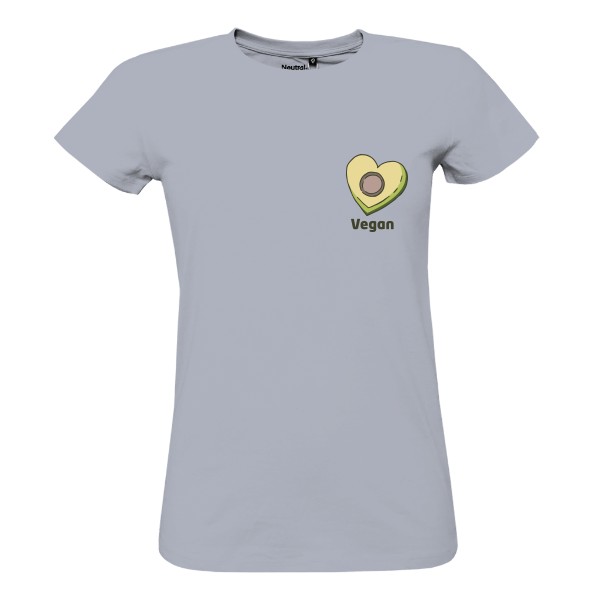 Tričko s potiskem Avokádo, tvar srdce, nápis vegan – dámské tričko Sun organic