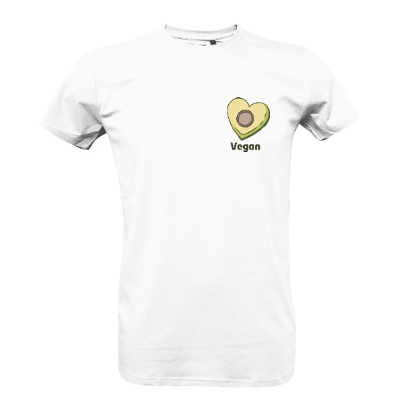 Tričko s potiskem Avokádo, tvar srdce, nápis vegan – pánské tričko Bio neutral