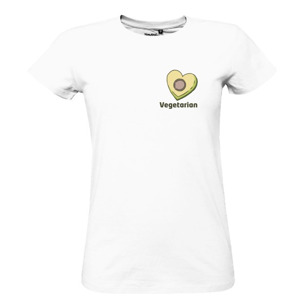 Avokádo, tvar srdce, vegetarian – dámské tričko Bio neutral