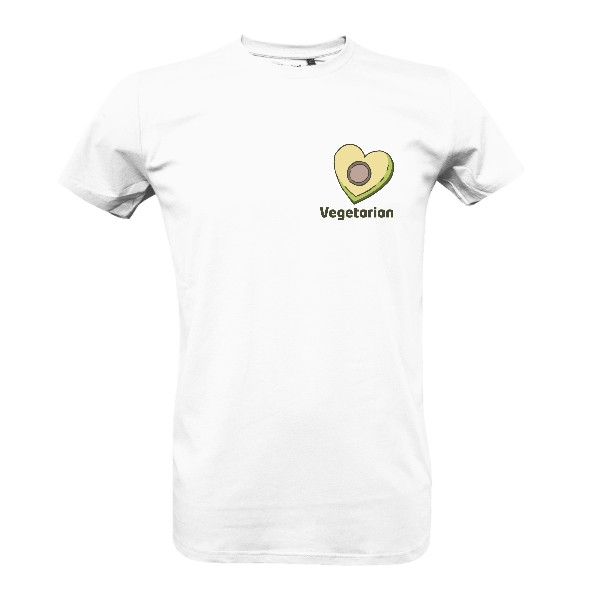 Tričko s potiskem Avokádo, tvar srdce, vegetarian – pánské tričko Bio neutral