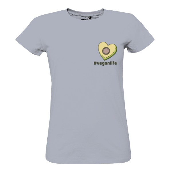 Tričko s potiskem Avokádo, tvar srdce, #veganlife – dámské tričko Sun organic