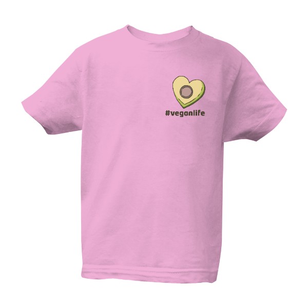 Tričko s potiskem Avokádo, tvar srdce, #veganlife – dětské tričko Bio neutral
