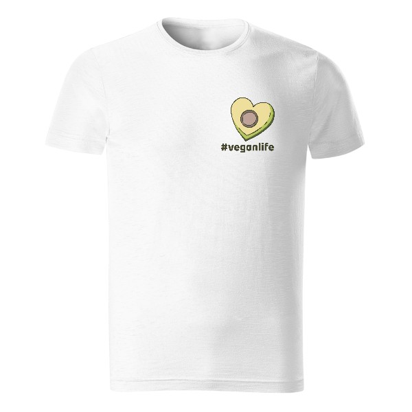 Avokádo, tvar srdce, #veganlife – pánské tričko Organic slub