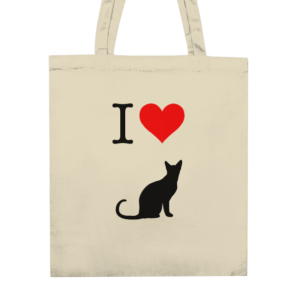 Unisex Cotton Bag s potiskem Bag - I love cat
